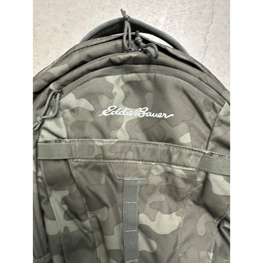 Eddie Bauer Jasper 30L Backpack Green Camo Laptop Hiking Travel Bag Clean